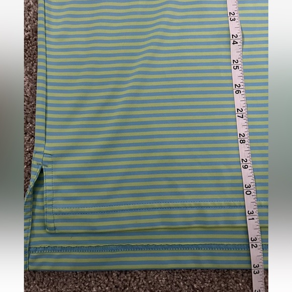 Peter Millar Men’s SZ L Blue Green Stripe Summer Comfort Polo Golf Shirt - Picture 4 of 8